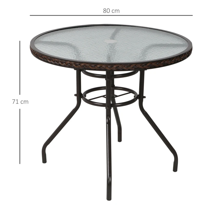 Outsunny rotan tuintafel ronde eettafel