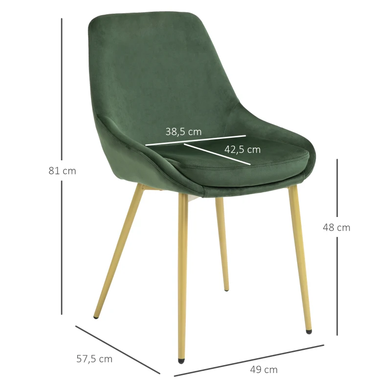 Eetkamerstoel met rugleuning keukenstoel vintage gestoffeerde stoel polyester groen