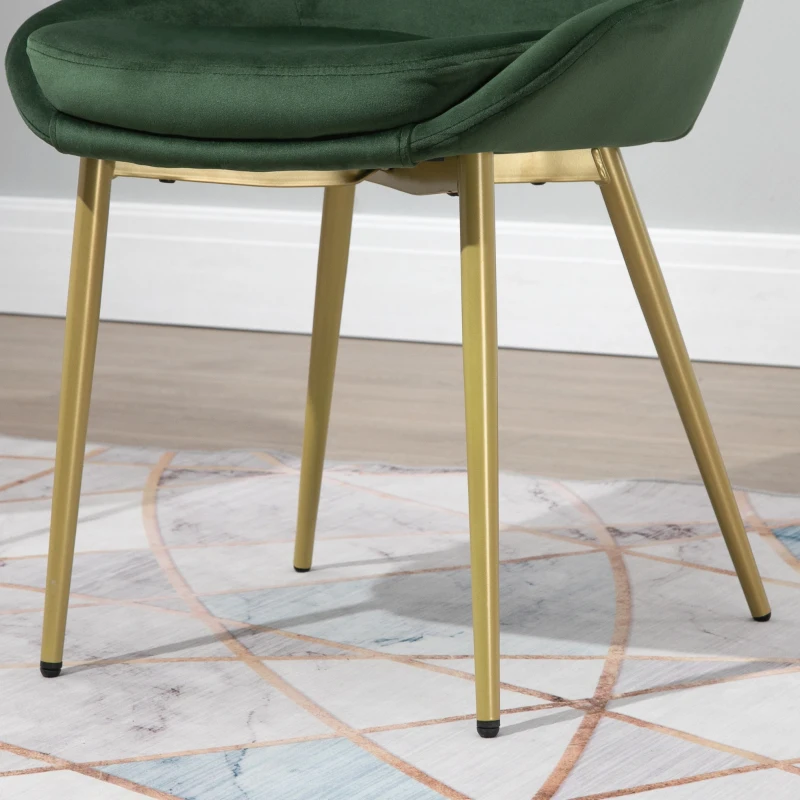 Eetkamerstoel met rugleuning keukenstoel vintage gestoffeerde stoel polyester groen