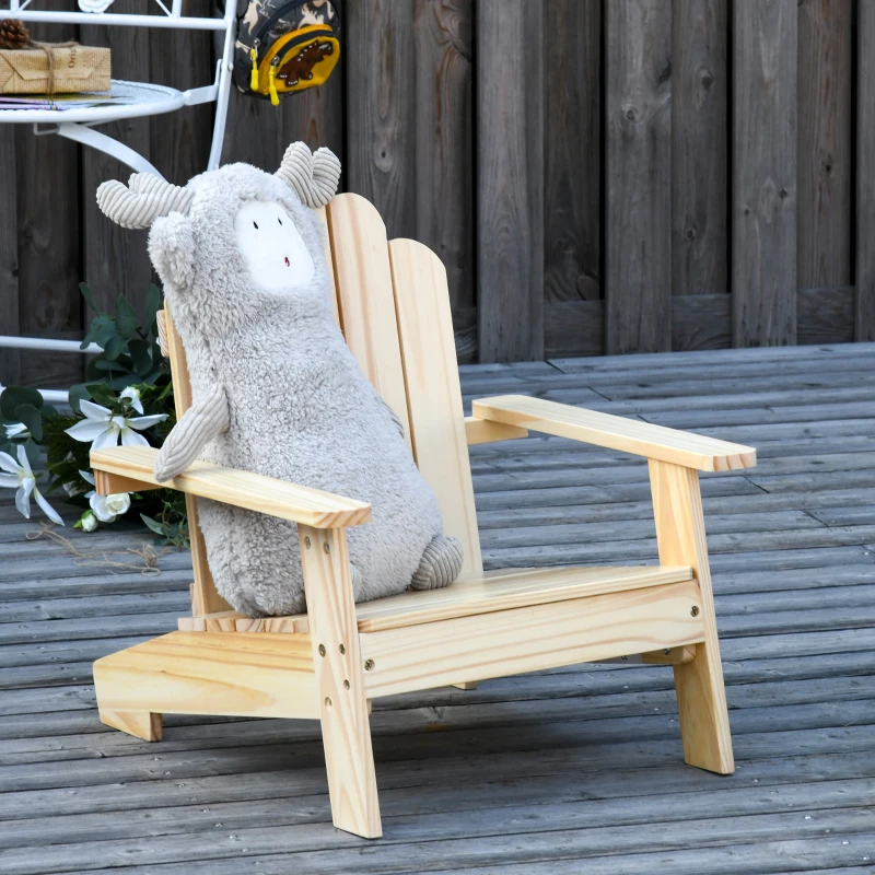 Adirondack tuinstoel kinderen tuinligstoel balkonstoel gemaakt van hout naturel