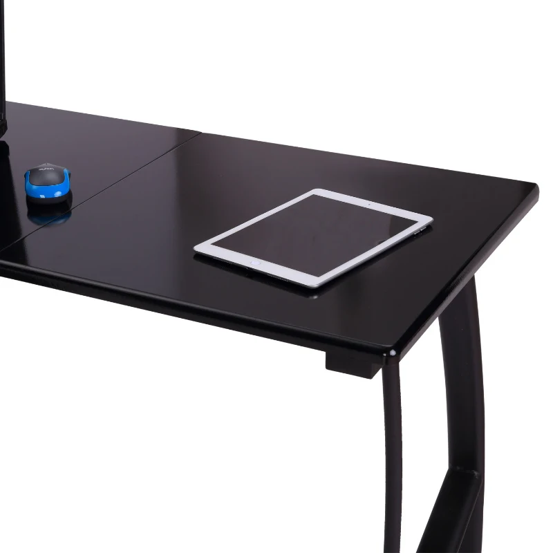 HOMCOM L-Shape Computer Desk-Black 