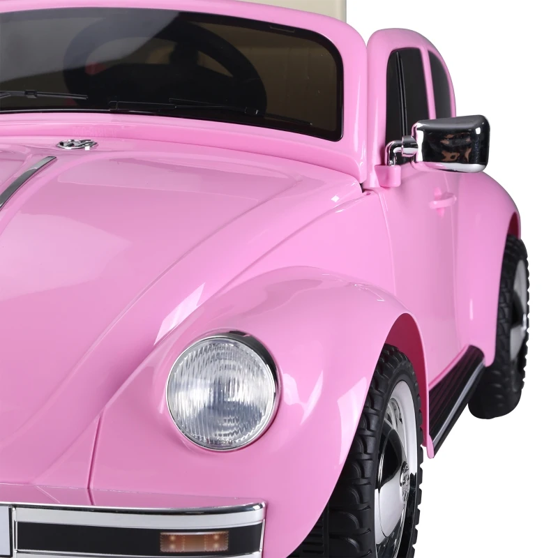 HOMCOM Kinderauto van Volkswagen Kever kindervoertuig elektrische auto met MP3 licht muziek