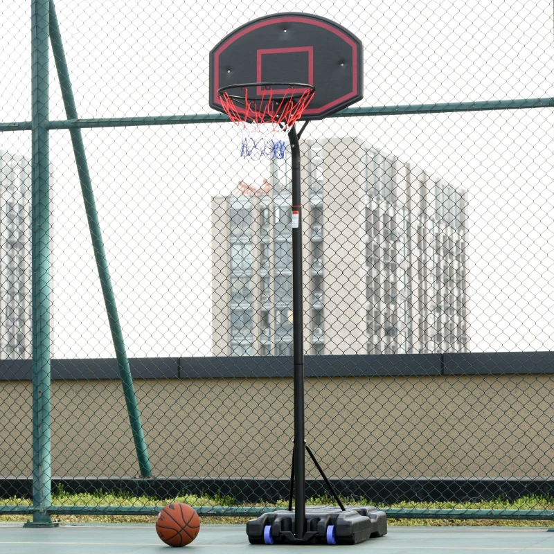 Basketbalstaander basketbalring staander met 2 wielen, 262-310 cm verstelbaar