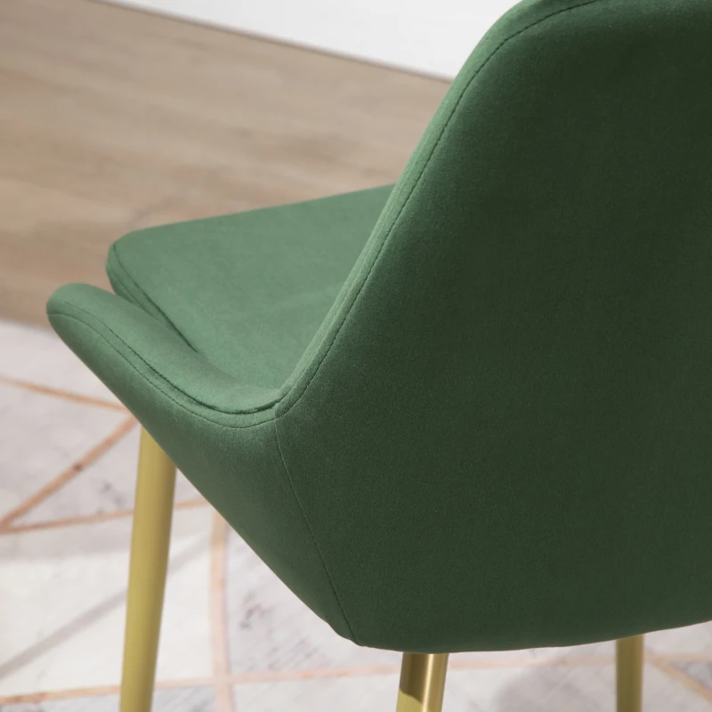 Eetkamerstoel met rugleuning keukenstoel vintage gestoffeerde stoel polyester groen