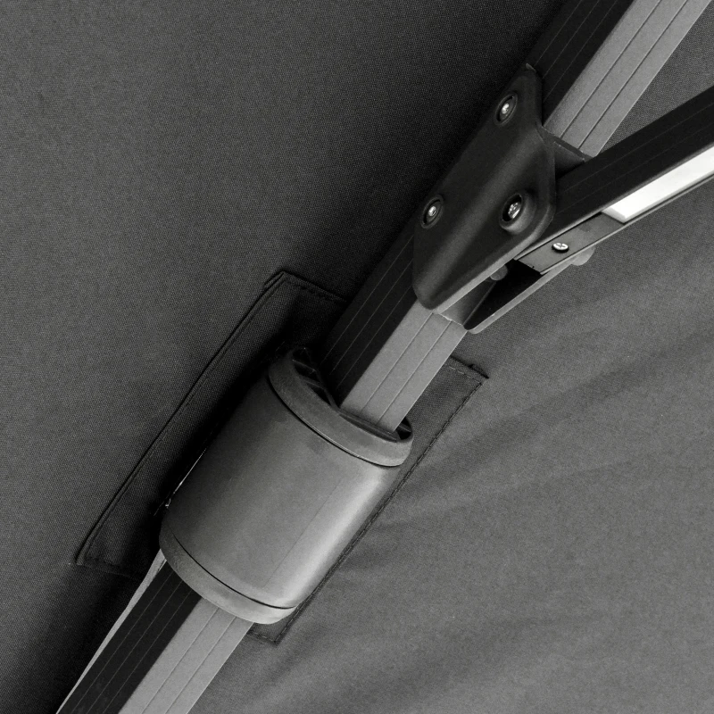 Outsunny Parasol 3x3m zweefparasol alu roma scherm met zonne-energie LED-verlichting neigbaar