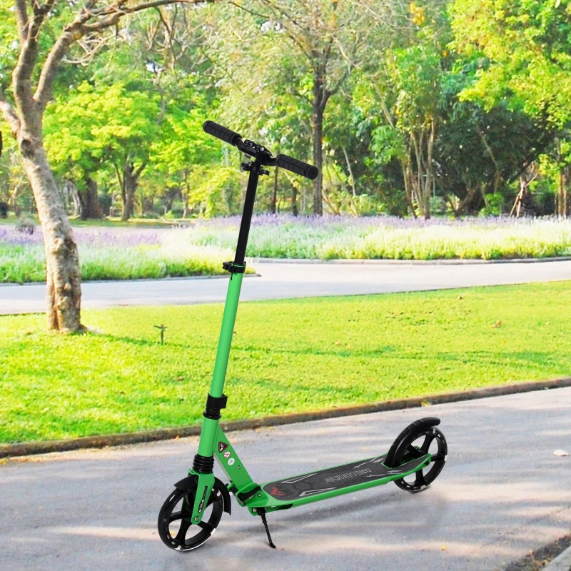 Kinderscooter step met verlichte wielen voor 14+ inklapbaar groen