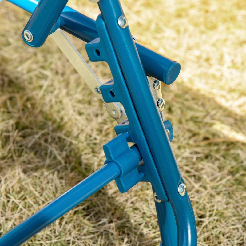 Outsunny Ligstoel voor kinderen 180 ° verstelbaar, opvouwbaar tuinstoel voor 2-6 jaar blauw