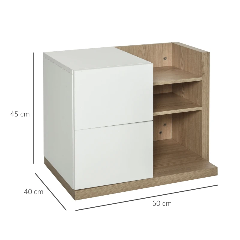 HOMCOM Bureau-organizer boekenplank 2 lades MDF Wit 60 x 40 x 45 cm