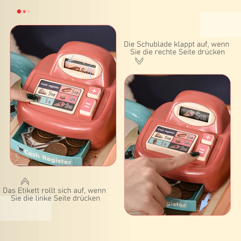 HOMCOM kinderkeuken met toebehoren 50-delig speelkeuken speelgoedkeuken kunststof