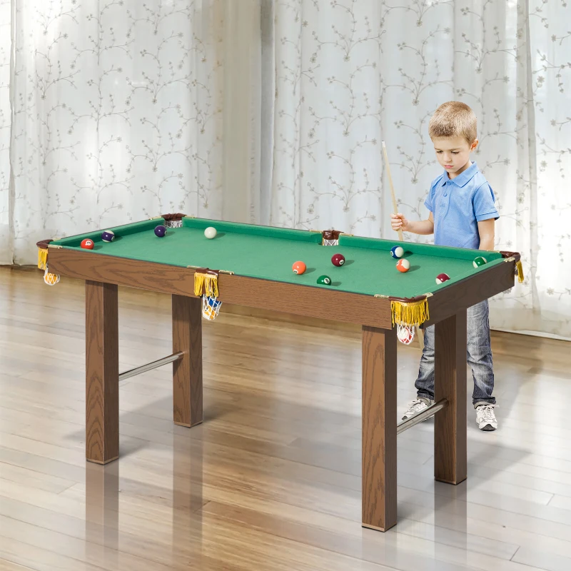 HOMCOM 4ft Mini Pool Table-Brown