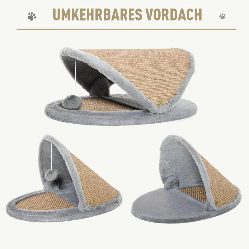 kattenbed kattenhuis omkeerbaar dak 2-in-1 krabbed voor katten sisal pluche