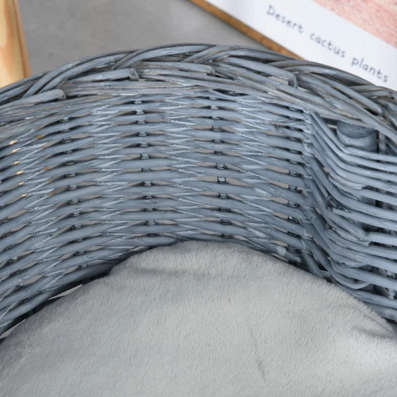 PawHut Hondenbank huisdierenbank kattenbank zachte hoes kattenbank wilg pluche