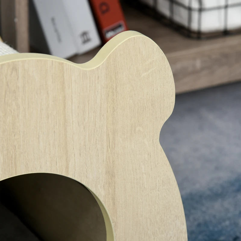 kattenhuis krabhuis met pluche kattenbed kattengrot sisal pluche naturel