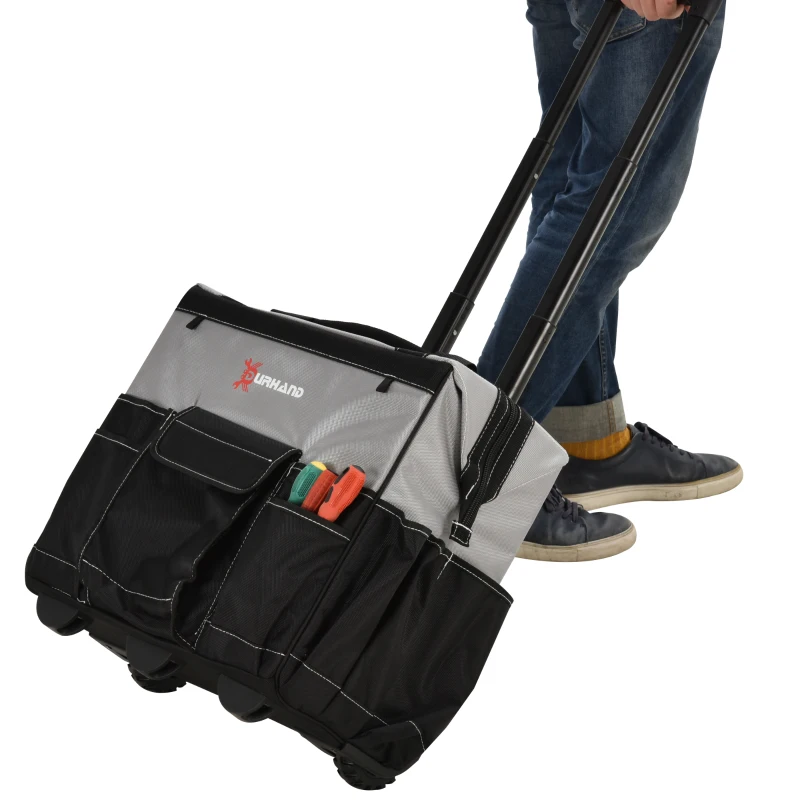 Gereedschapstrolley lege tassenset met wielen voor gereedschappen 3 maten Oxford-stof