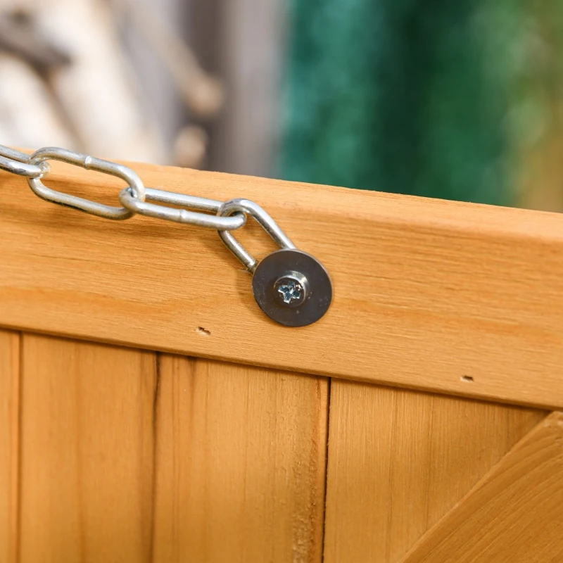 Outsunny Tuinkast gereedschapsschuur waterbestendig vurenhout groot geel