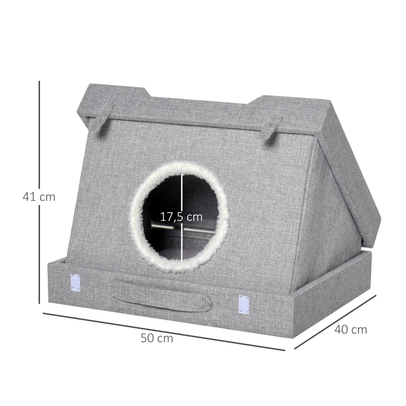 kattengrot met krabplank multifunctioneel kattenbed krabhuis inklapbaar sisal
