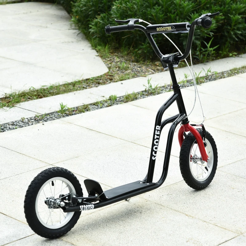 HOMCOM Kinderscooter stuur verstelbare step met luchtbanden 12 inch vanaf 5 jaar(m-4)