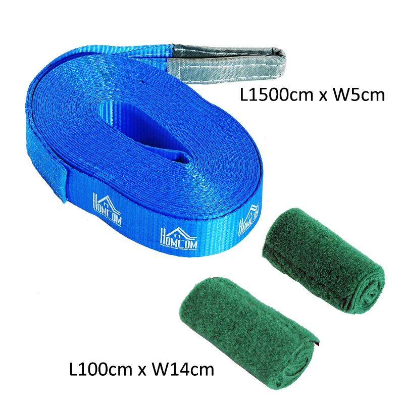 HOMCOM Slackline Balance Rope, 15 m-Blue