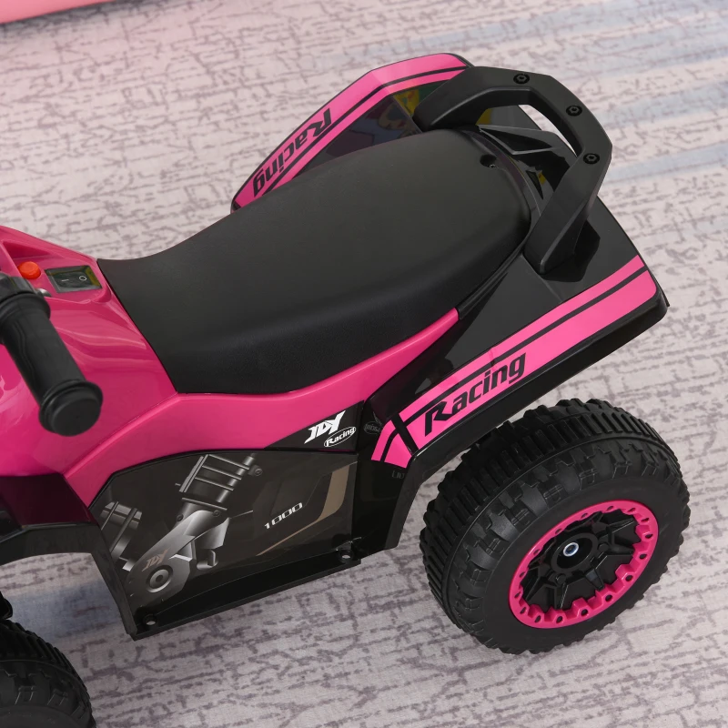 HOMCOM Trapauto kinderloopauto kinderauto met voeten schuiven licht muziek roze