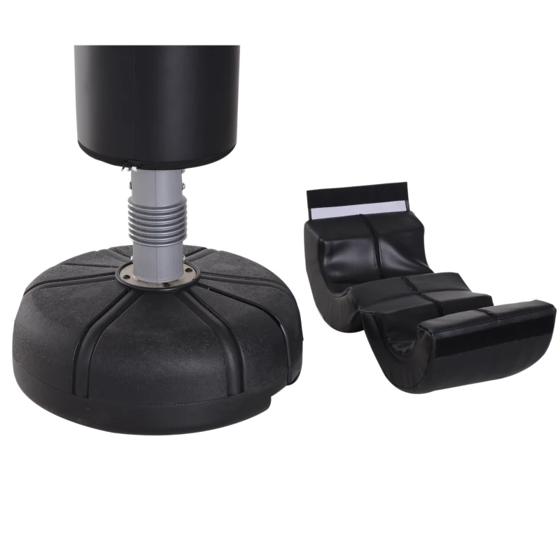 HOMCOM staande bokszak bokspop boks-dummy dummy training bokspartner bokszak boksen zwart 70 B x 70 D x 176 H cm