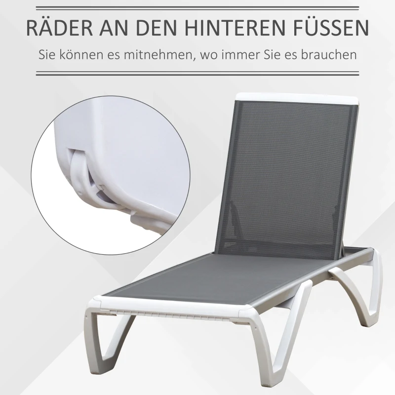 Ligstoel aluminium ligstoel stoffen ligbed relax ligstoel 5-voudig verstelbaar Texteline