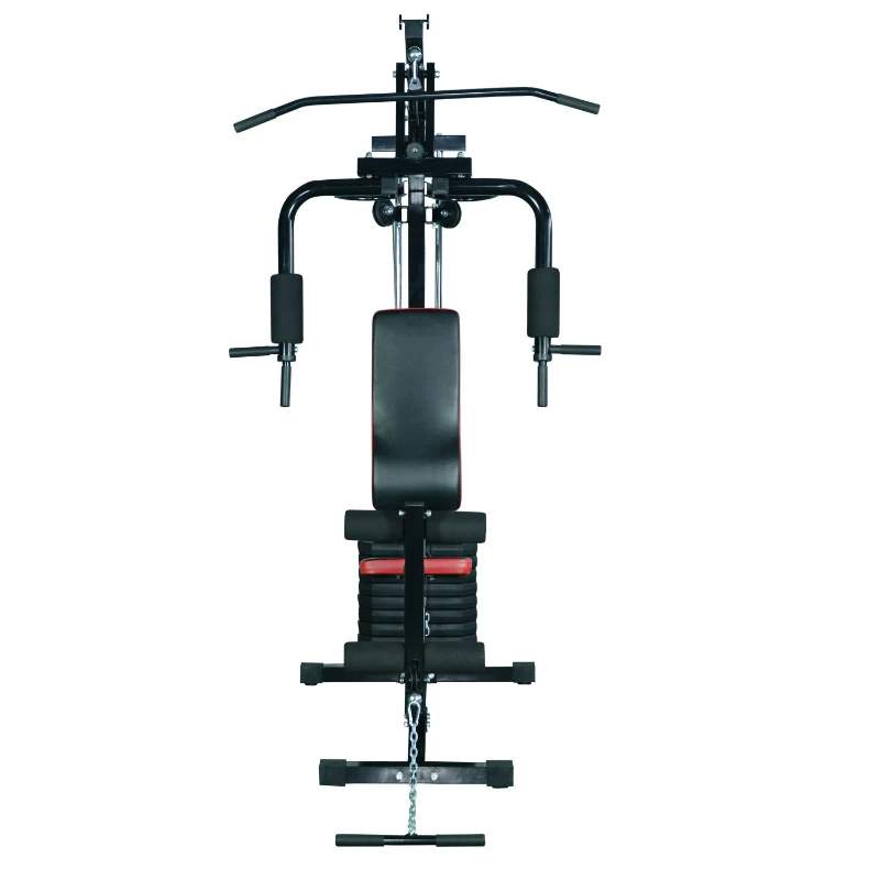 HOMCOM fitness-station krachtstation multigym fitnesscentrum fitnessapparaat pull-down leg curl