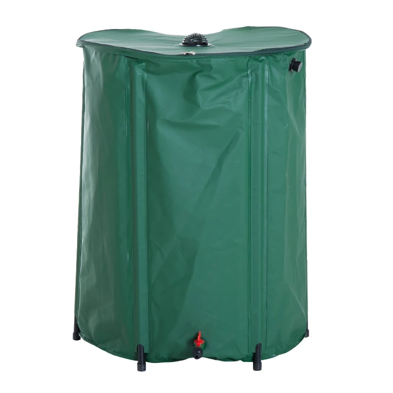 Outsunny Rain Barrel Rainwater Collection, PVC, 225L-Green