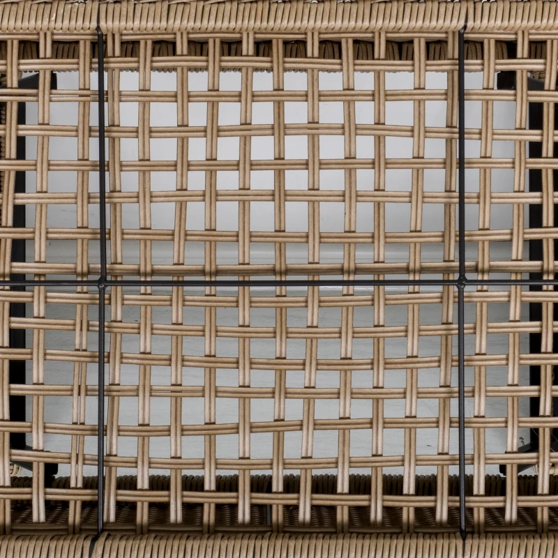 Outsunny Poly-rotan bijzettafel tuintafel tuintafel uitschuifbaar staal khaki