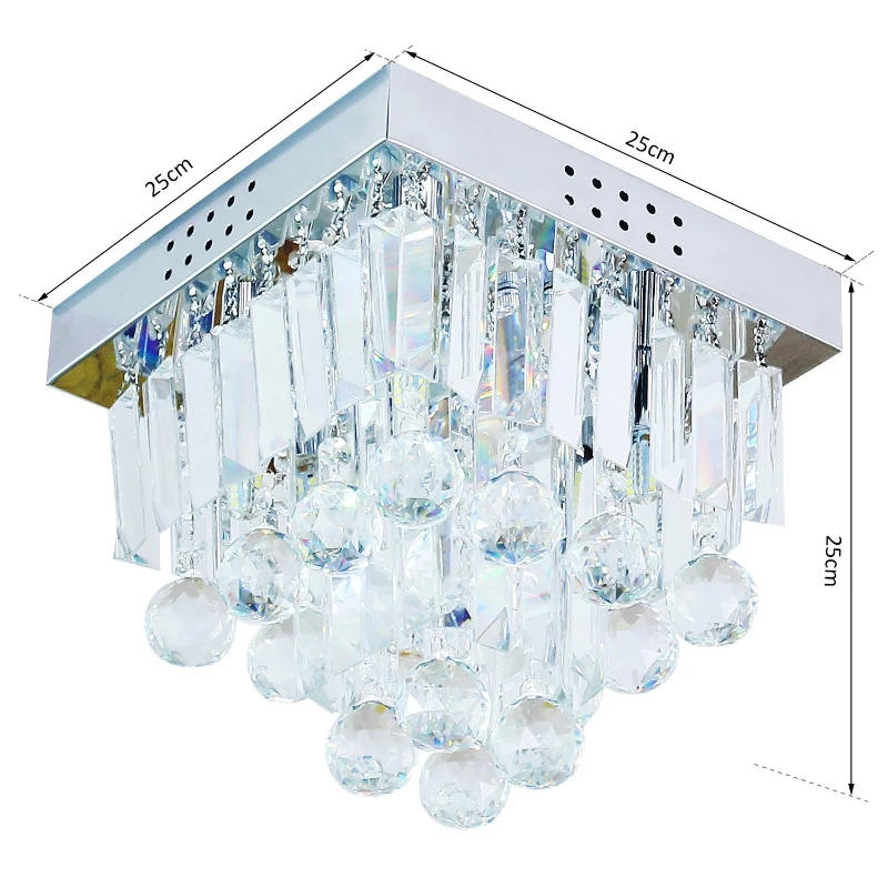 HOMCOM K9 Crystal 5 Light Ceiling Pendant Fixture