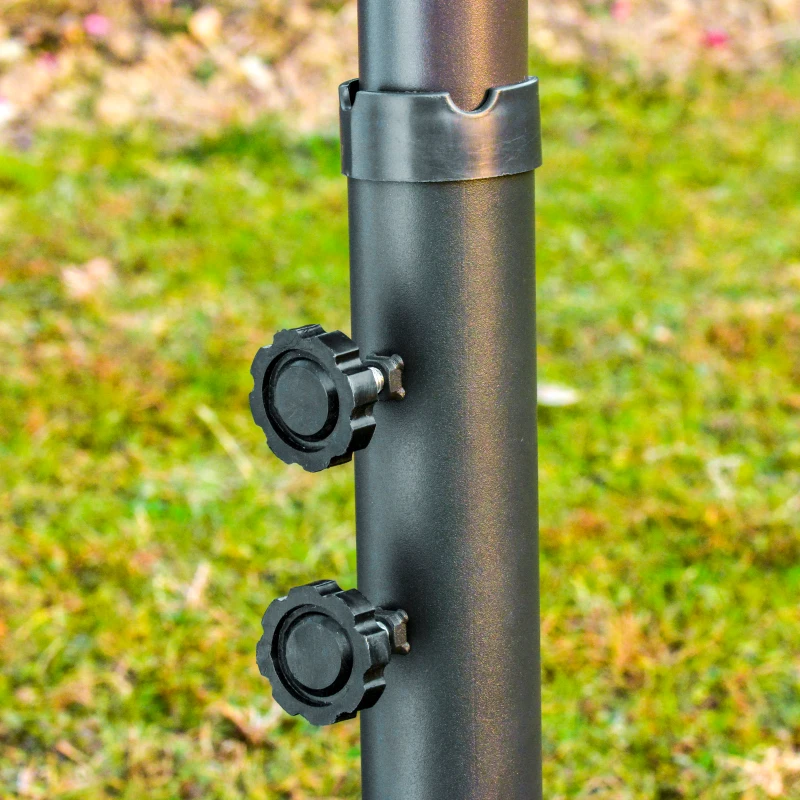 Outsunny Parasol met zonneschermvoet tuinparasol dubbel 460 x 270 cm donkergroen