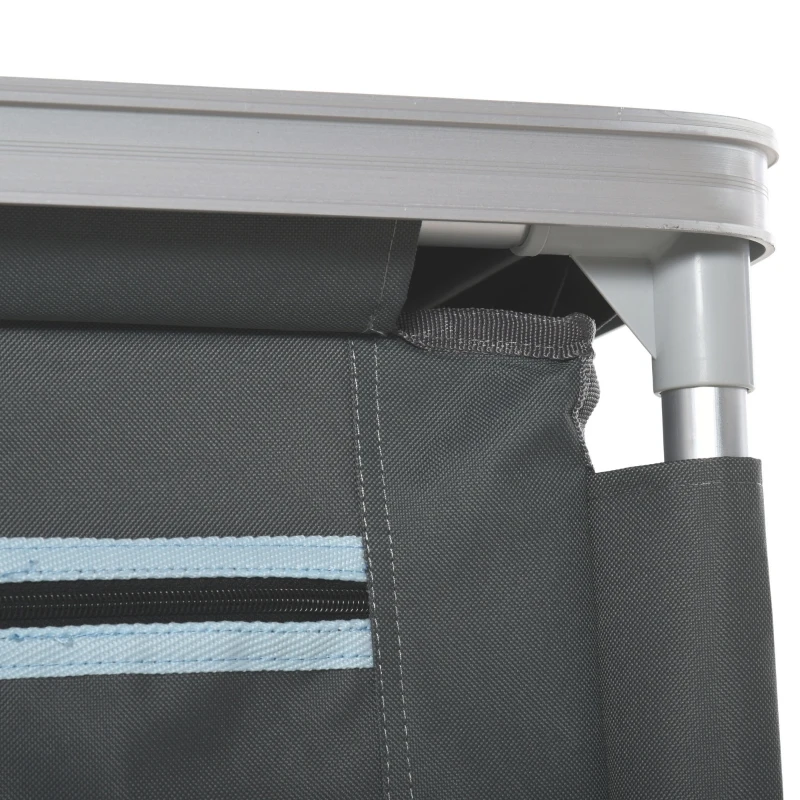 Outsunny Campingkast inklapbaar keukenbox draagbaar met 3 planken 1 kast grijs