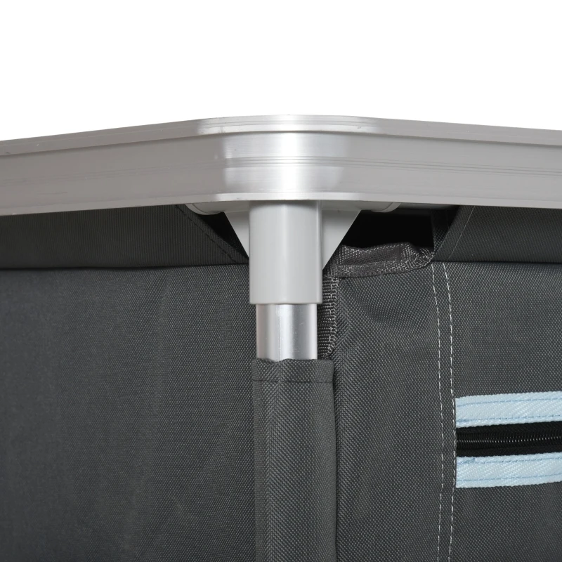 Outsunny Campingkast inklapbaar keukenbox draagbaar met 3 planken 1 kast grijs