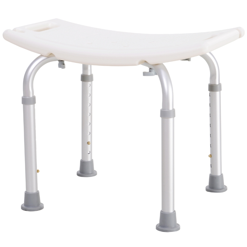 HOMCOM Plastic Non-Slip Portable Bathroom Stool White