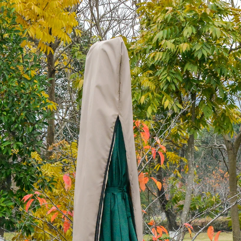 Outsunny Beschermhoes voor zonnescherm weerbestendig winddicht Ø57 x 160 cm khaki