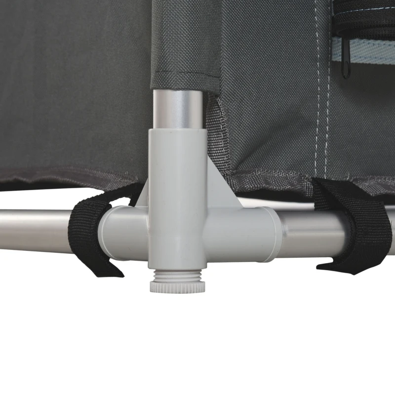 Outsunny Campingkast inklapbaar keukenbox draagbaar met 3 planken 1 kast grijs