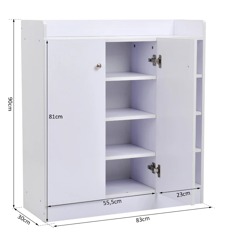 HOMCOM Dressoir sideboard wit hout schoenenkast schoenenrek plank universele kast plank