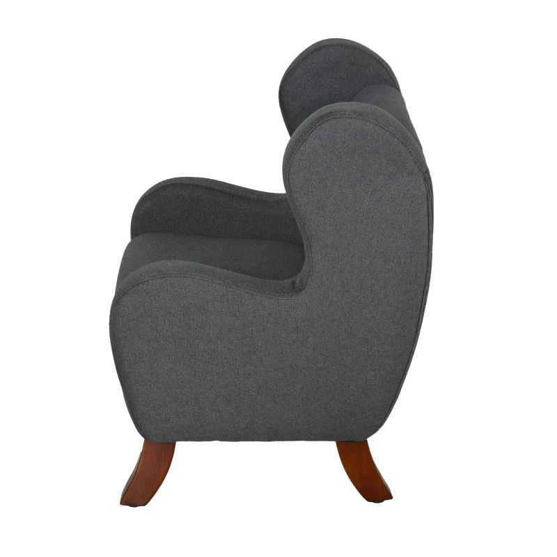 HOMCOM kinderstoel mini-stoel kinderbank voor 3-8 jaar houten poten grijs 45.5x43x56