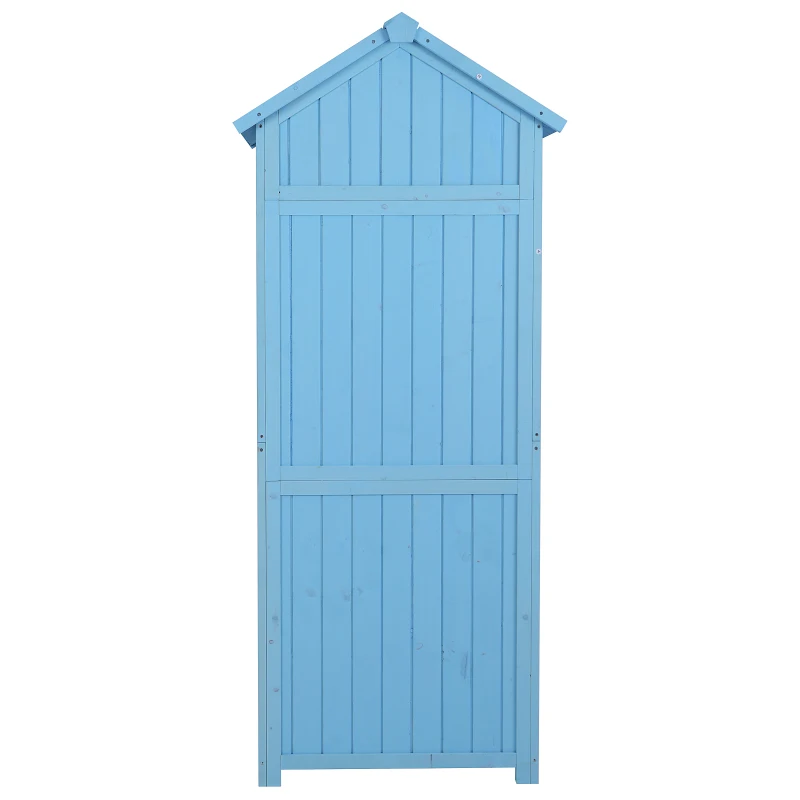 Outsunny Garden Shed, Water-resistant Spire Roof-Blue
