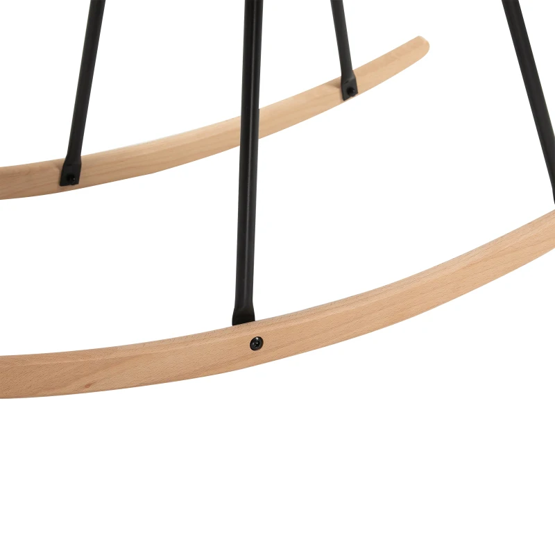 HOMCOM moderne schommelstoel ligstoel linnen schuimstof metaal beuken lila