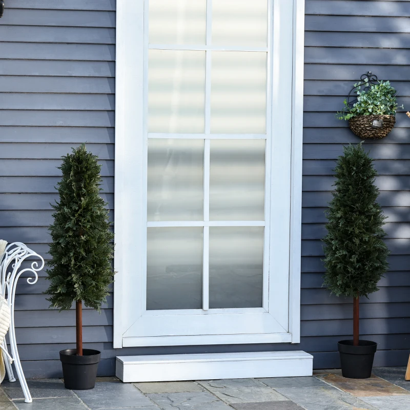 Outsunny Set of 2 Artificial Pine Trees Fake Ceder Plant Potted Home Office Décor, 120cm