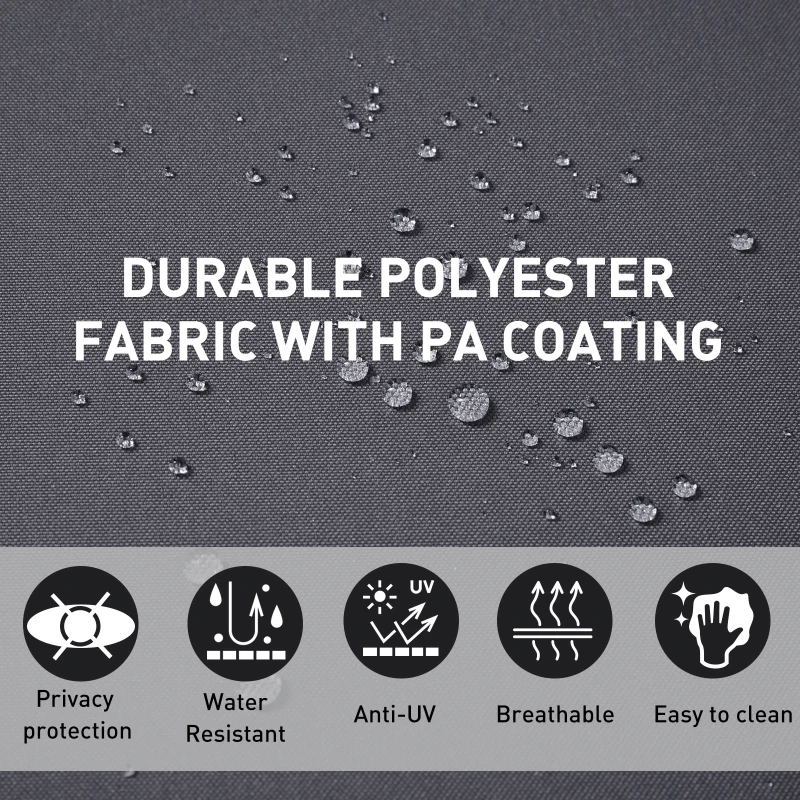 Outsunny Pull-Out Side Awning Sun Protection Steel Frame Retractable Privacy Grey 3x2M