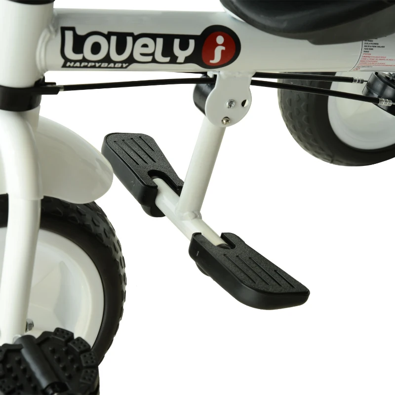 HOMCOM 4 in 1 Tricycle for Kids Toddler Trike with Parent Handle Adjustable Handle Canopy