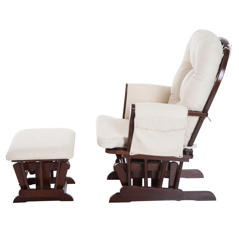 schommelstoel met kruk verpleegstoel schommelstoel synthetisch suède 2 kleuren