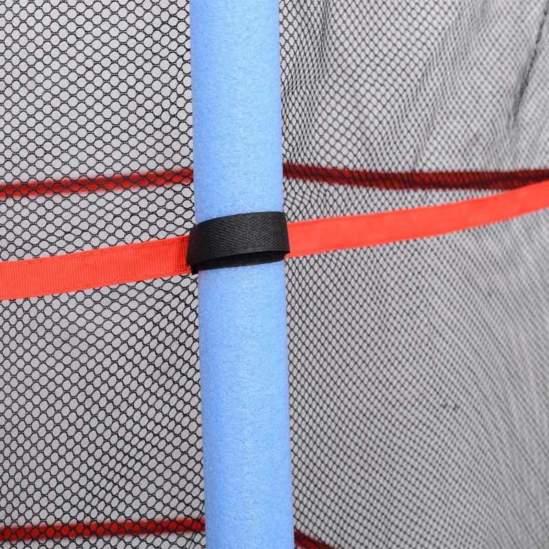 HOMCOM 55" 4.5ft Junior Kids Trampoline With Safety Net Enclosure & Cover Garden Outdoors Round Bouncer Rebounder - Black/Red/Blue