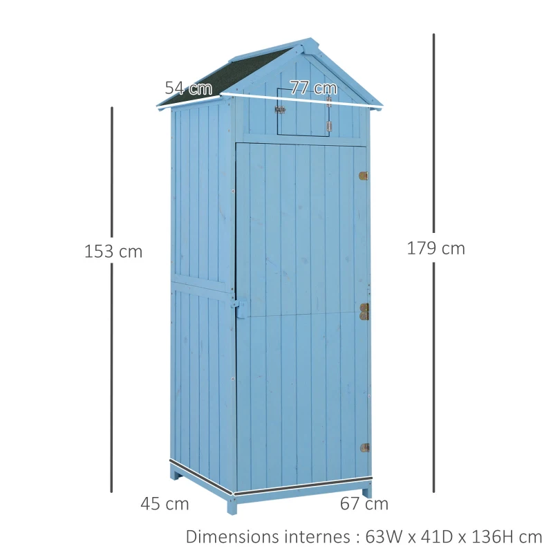 Outsunny Garden Shed, Water-resistant Spire Roof-Blue