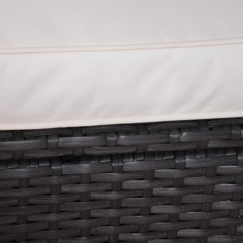 Outsunny 7 pc Rattan Sofa Set W/ Cushions-Black/Beige