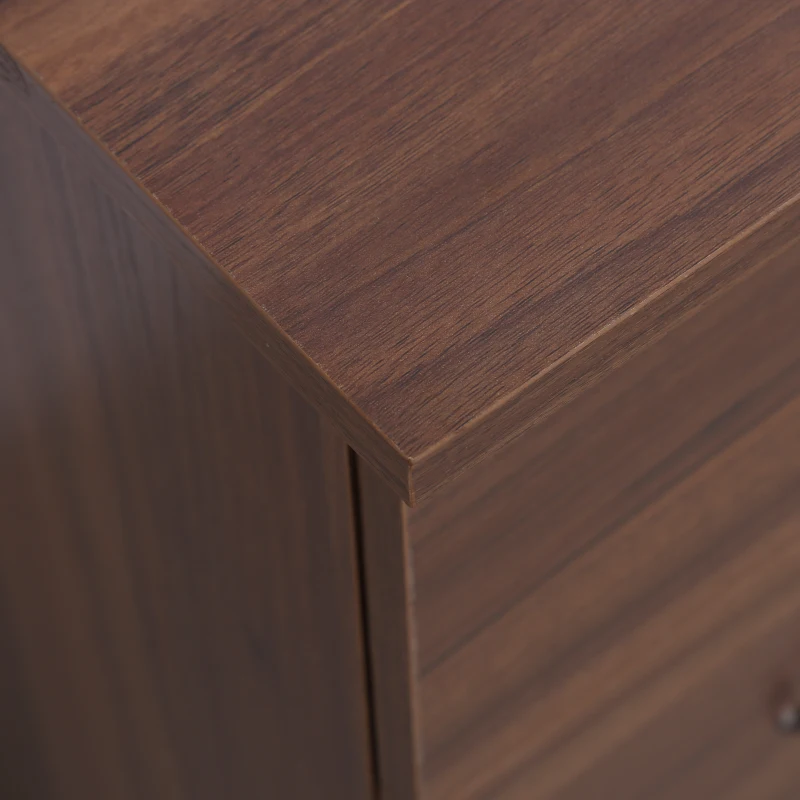 HOMCOM 120cm Computer Desk Writing Table PC Workstation Laptop w/ 3 Shelf & Drawers Walnut