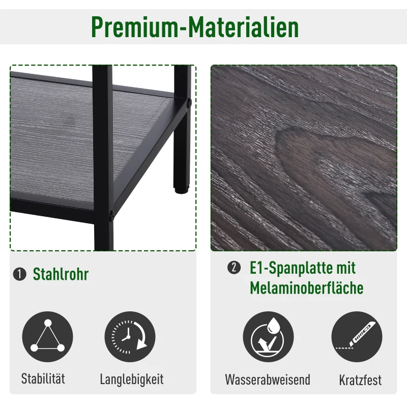 HOMCOM bijzettafel entreetafel 2 schuiflades onderste plank staal grijs 120 x 30 x 81,5 cm | Aosom.de