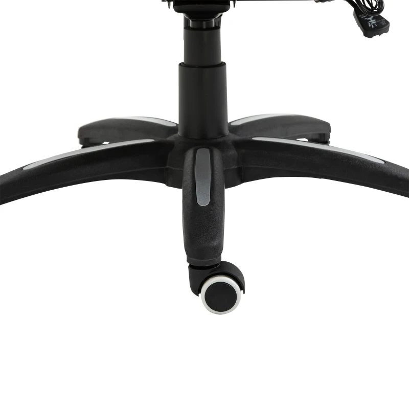 HOMCOM Bureaustoel Massagestoel met 6 Vibratiepunten Ergonomische Gaming Stoel met Verwarmingsfunctie Kunstleer Wit 68 x 69 x 108-117cm