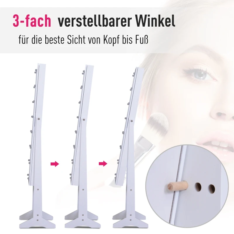 HOMCOM sieradenkast spiegel LED-verlichting spiegelkast verstelbare spiegel